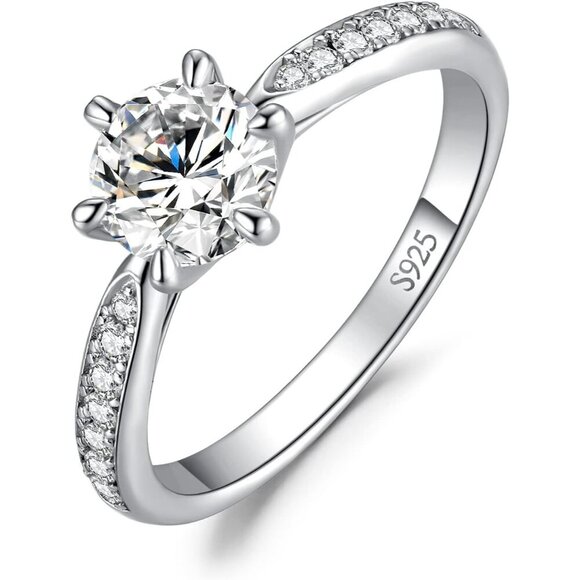 Tarnish-Resistant Moissanite Promise Ring for Women - 925 Silver Elegance
